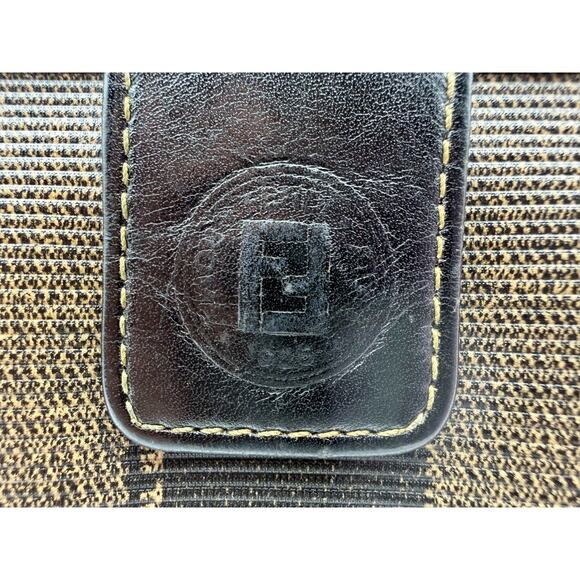 FENDI Pequin Stripe Continental Long Wallet Black Leather Vintage Authentic COA - Picture 11 of 16